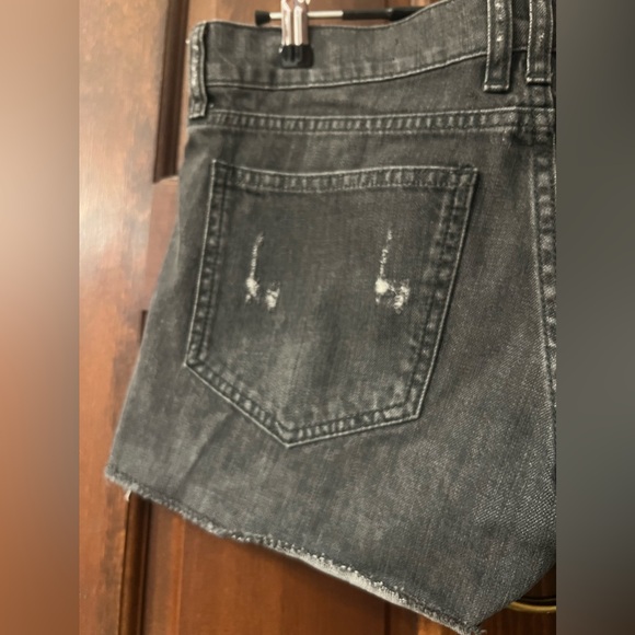 Anine Bing Black Denim Distressed Cut Off Jean Shorts Small - Picture 5 of 8